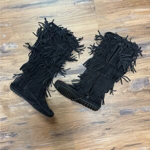 Minnetonka Knee High Fringe Boot